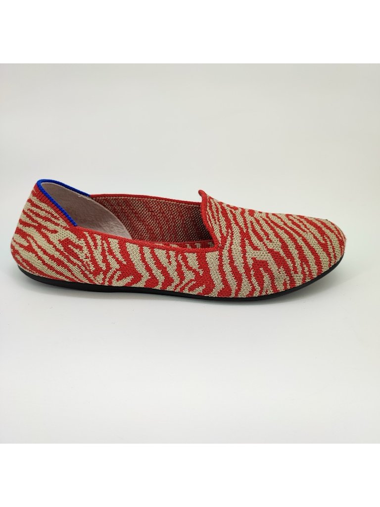 Rothy's The Loafer Kids' Size 4 Us Shoes Knit Red Zebra Slip On Flat Washable
